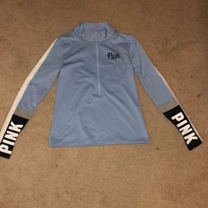 PINK half-zipper sweater light blue